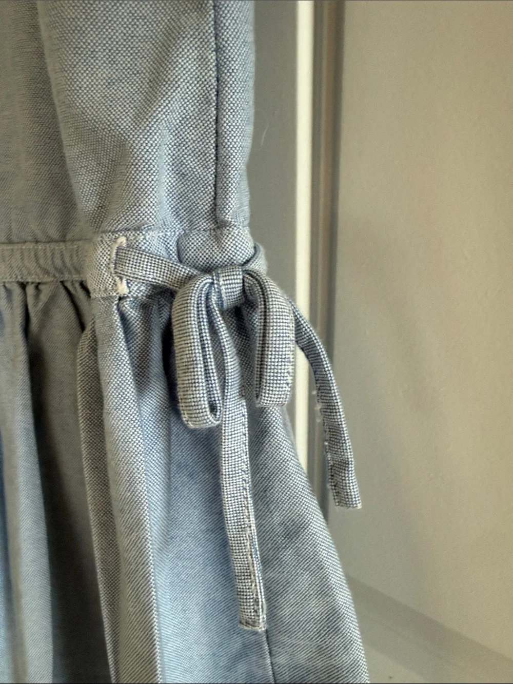 Ralph Lauren Girls Chambray Shirtdress Size 8 Drop Waist Pony Logo